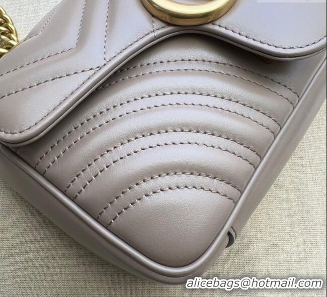 Well Crafted Gucci GG Marmont Matelasse Leather Mini Bag 446744 Dusty Beige 2025