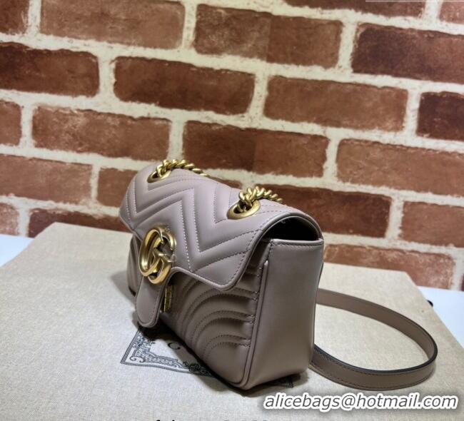 Well Crafted Gucci GG Marmont Matelasse Leather Mini Bag 446744 Dusty Beige 2025