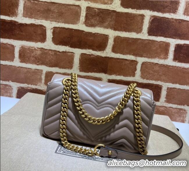 Well Crafted Gucci GG Marmont Matelasse Leather Mini Bag 446744 Dusty Beige 2025