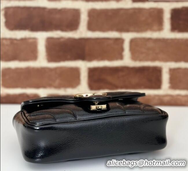 Super Quality Gucci GG Marmont Padded Patent Leather Mini Bag 446744 Black 2025