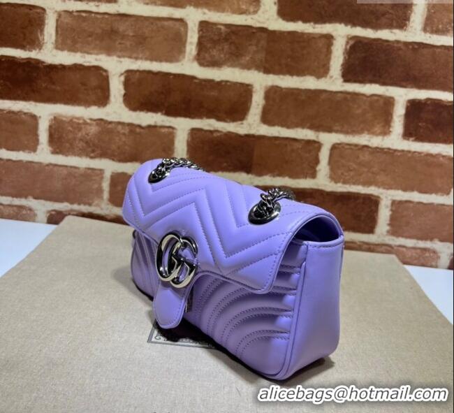 Market Sells Gucci GG Marmont Matelassé Leather Mini Bag 446744 Light Purple 2025