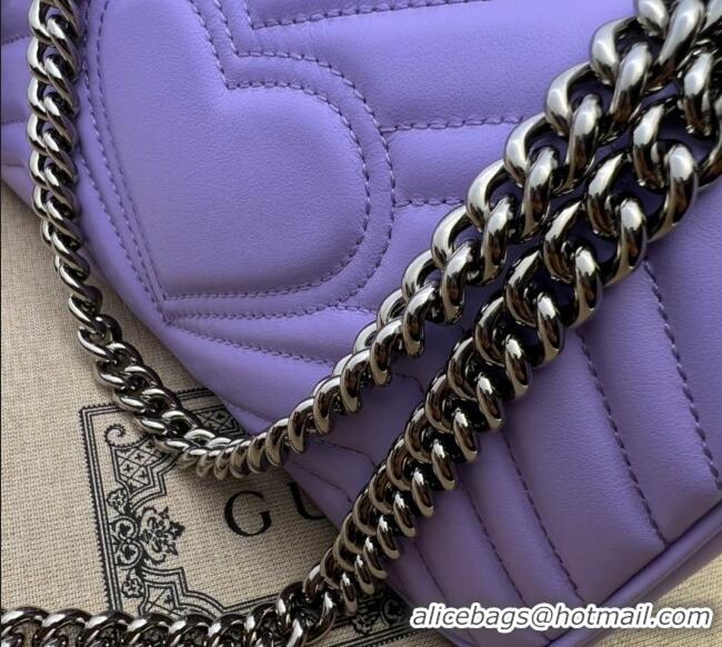 Market Sells Gucci GG Marmont Matelassé Leather Mini Bag 446744 Light Purple 2025