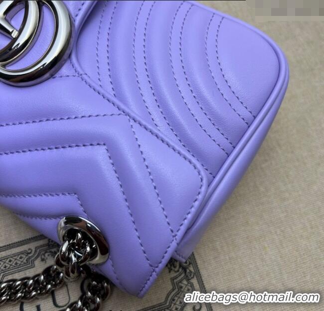 Market Sells Gucci GG Marmont Matelassé Leather Mini Bag 446744 Light Purple 2025