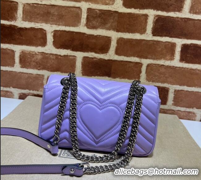 Market Sells Gucci GG Marmont Matelassé Leather Mini Bag 446744 Light Purple 2025