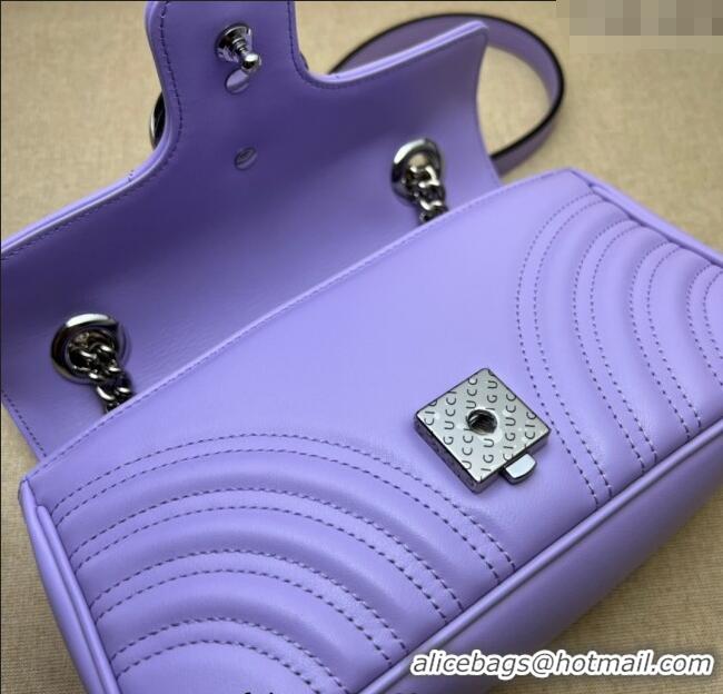 Market Sells Gucci GG Marmont Matelassé Leather Mini Bag 446744 Light Purple 2025