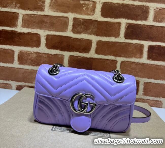 Market Sells Gucci GG Marmont Matelassé Leather Mini Bag 446744 Light Purple 2025