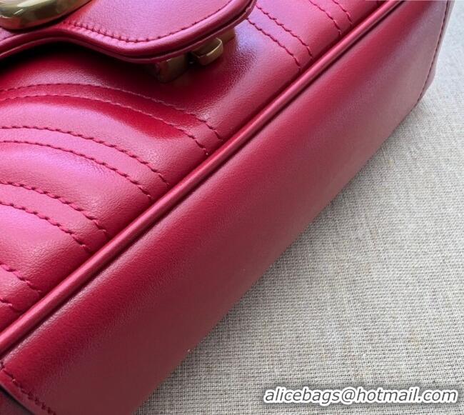 Popular Style Gucci GG Marmont Matelassé Leather Mini Bag 446744 Red 2025