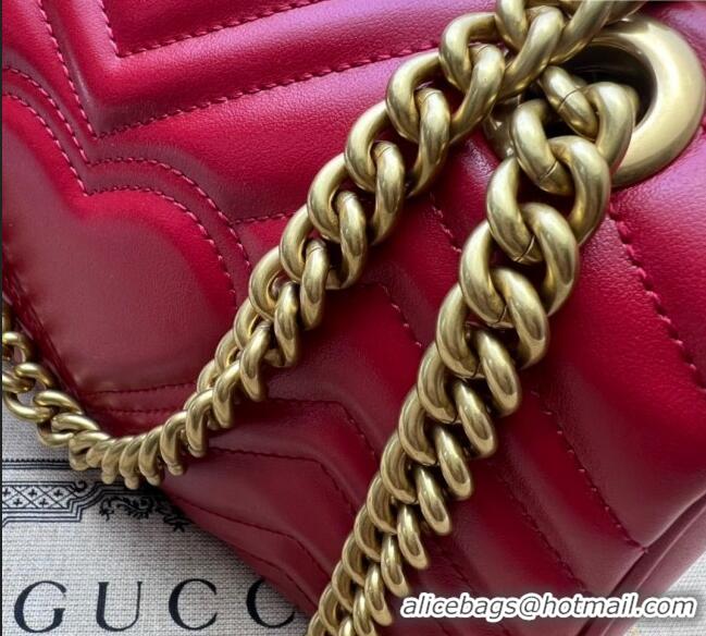 Popular Style Gucci GG Marmont Matelassé Leather Mini Bag 446744 Red 2025