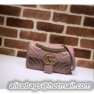New Fashion Gucci GG Marmont Matelasse Leather Mini Bag 446744 Nude Pink 2025