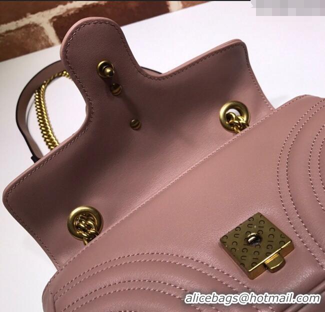New Fashion Gucci GG Marmont Matelasse Leather Mini Bag 446744 Nude Pink 2025