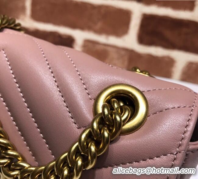 New Fashion Gucci GG Marmont Matelasse Leather Mini Bag 446744 Nude Pink 2025