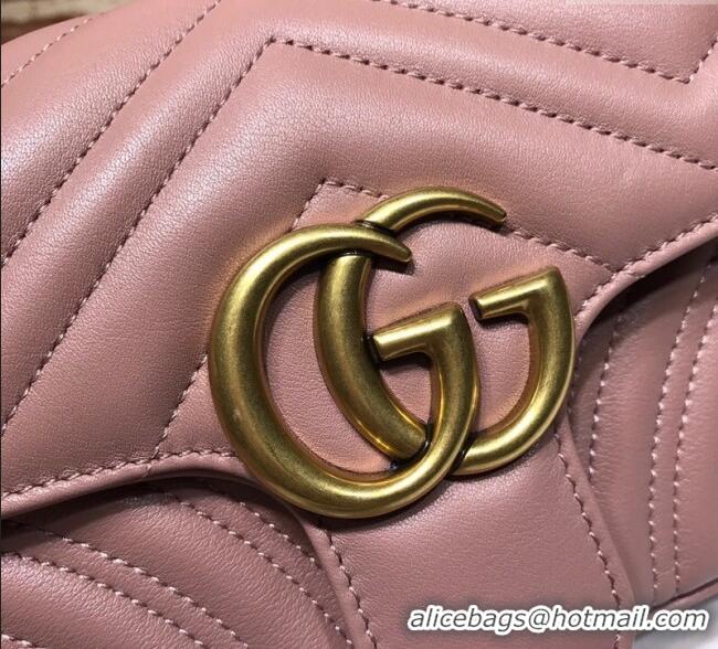 New Fashion Gucci GG Marmont Matelasse Leather Mini Bag 446744 Nude Pink 2025