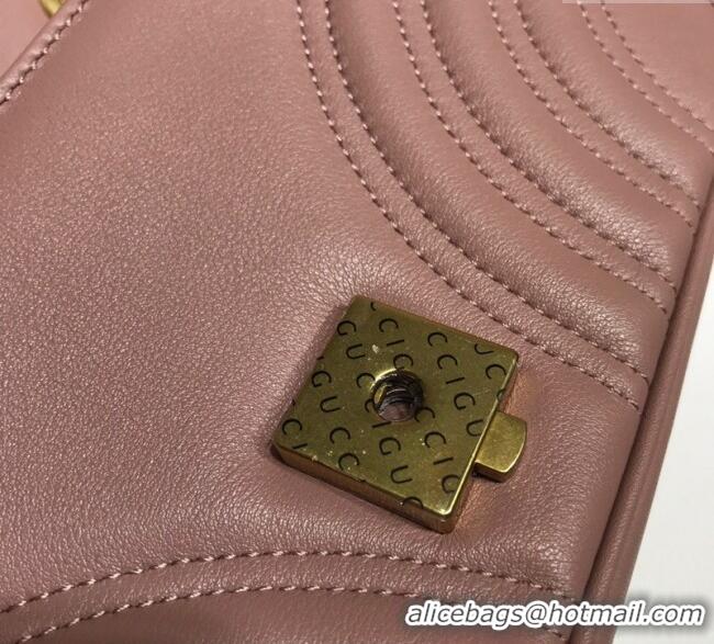 New Fashion Gucci GG Marmont Matelasse Leather Mini Bag 446744 Nude Pink 2025