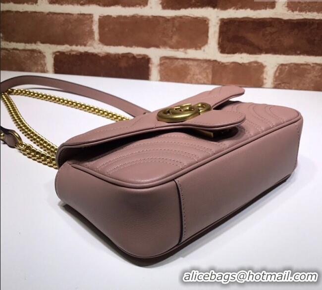 New Fashion Gucci GG Marmont Matelasse Leather Mini Bag 446744 Nude Pink 2025