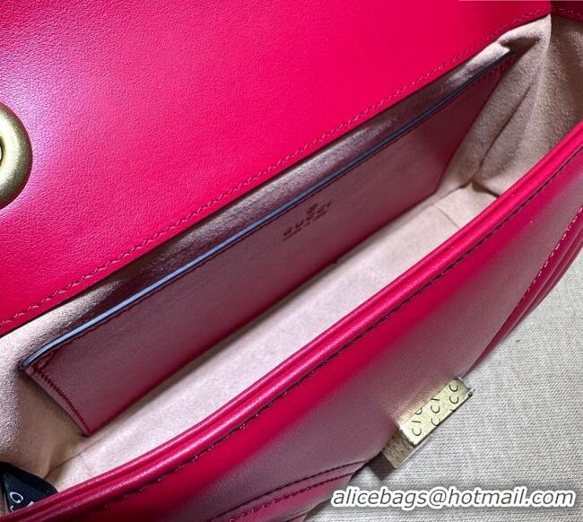 New Design Gucci GG Marmont Matelassé Leather Mini Bag 446744 New Red 2025