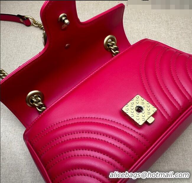 New Design Gucci GG Marmont Matelassé Leather Mini Bag 446744 New Red 2025