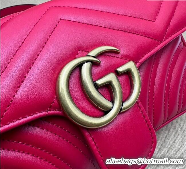 New Design Gucci GG Marmont Matelassé Leather Mini Bag 446744 New Red 2025