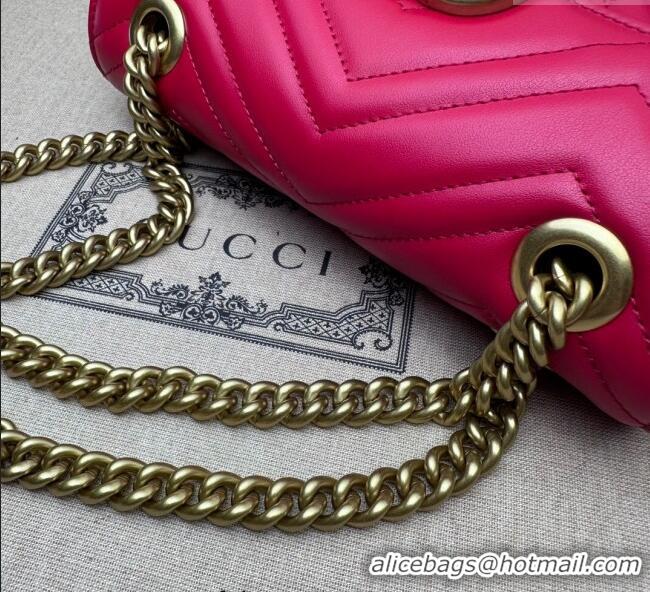 New Design Gucci GG Marmont Matelassé Leather Mini Bag 446744 New Red 2025