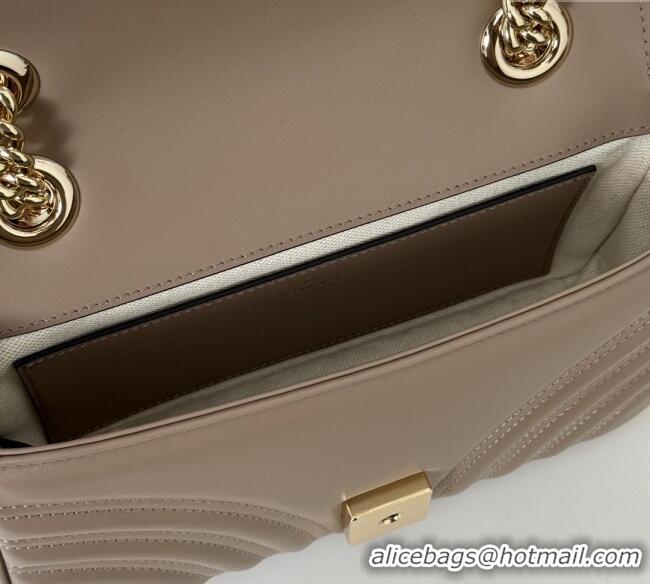 Top Quality Gucci GG Marmont Matelasse Leather Mini Bag 446744 Taupe Grey 2025