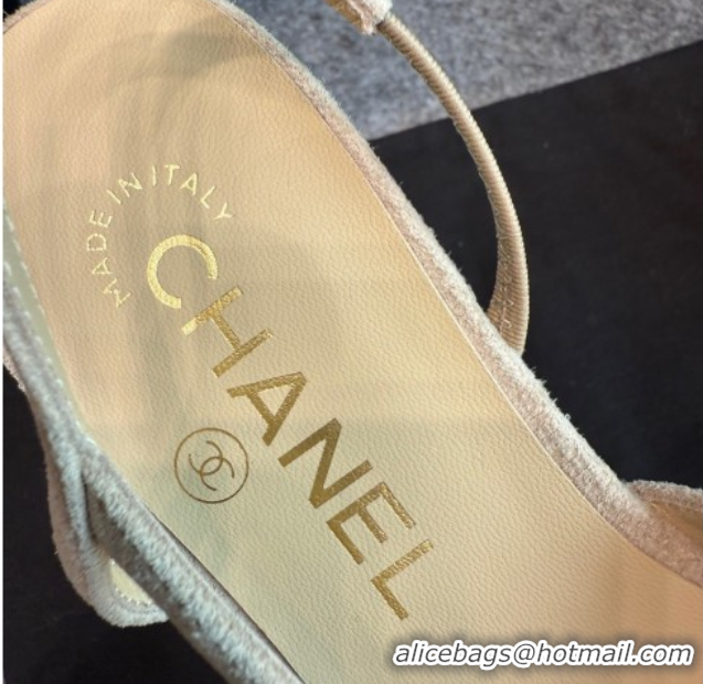 Good Product Chanel Suede Slingback Flats G31319 Beige/Brown