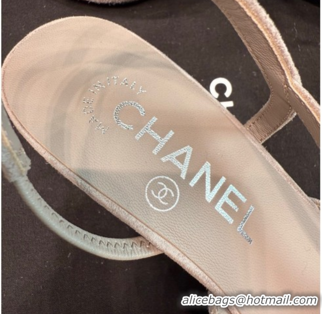 Good Looking Chanel Suede Slingback Pumps G31318 Grey/Black