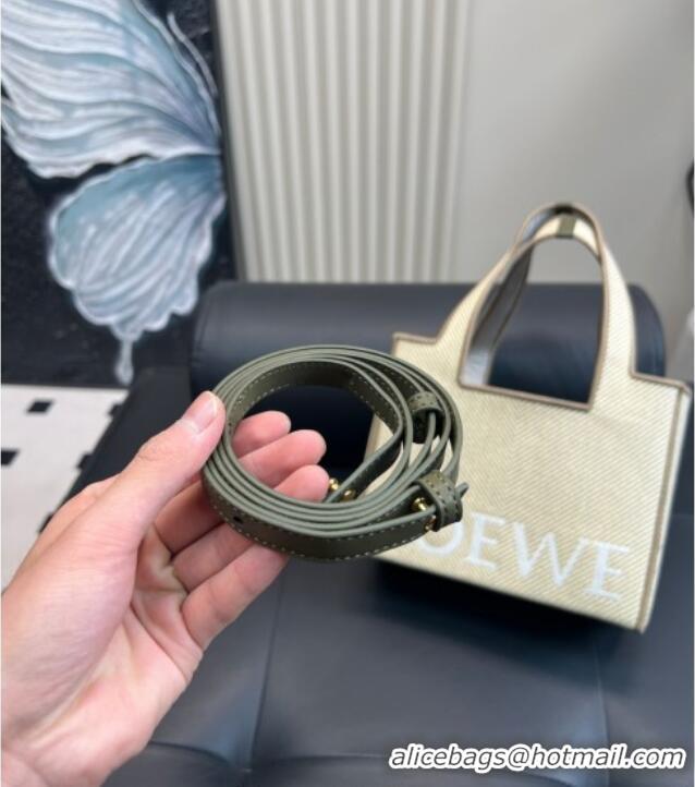 Discount Loewe Medium Front Tote Bag in Straw 0723 Beige/White/Grey 2025