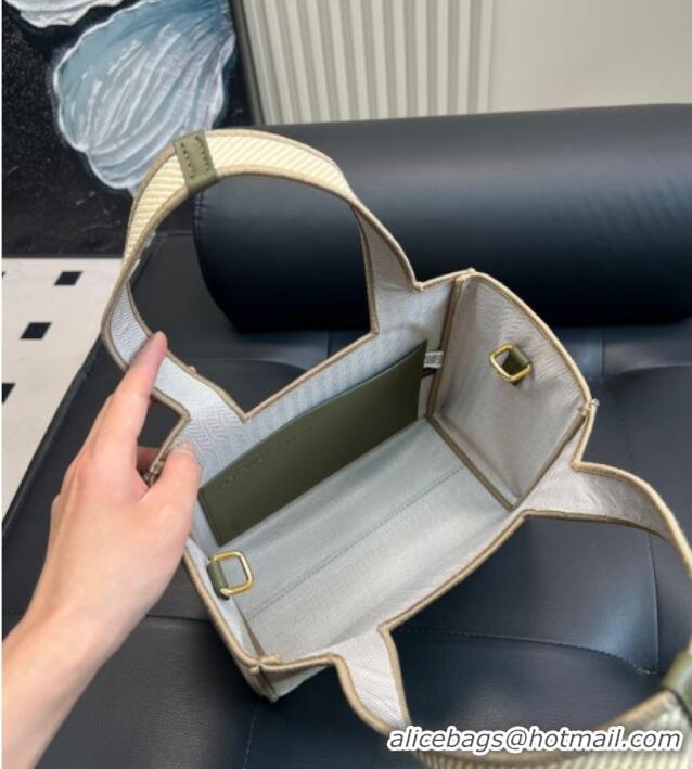 Well Crafted Loewe Small Front Tote Bag in Straw 0723 Beige/White/Grey 2025