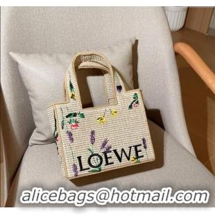 Buy Promotional Loewe Small Front Tote Bag in Straw Embroidery 0723 Beige 2025