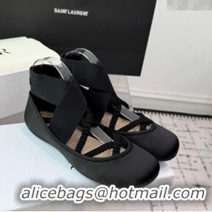 Luxury Classic Dior Shade Ballet Flats in Satin with Elastic Straps D0001 Black 2025