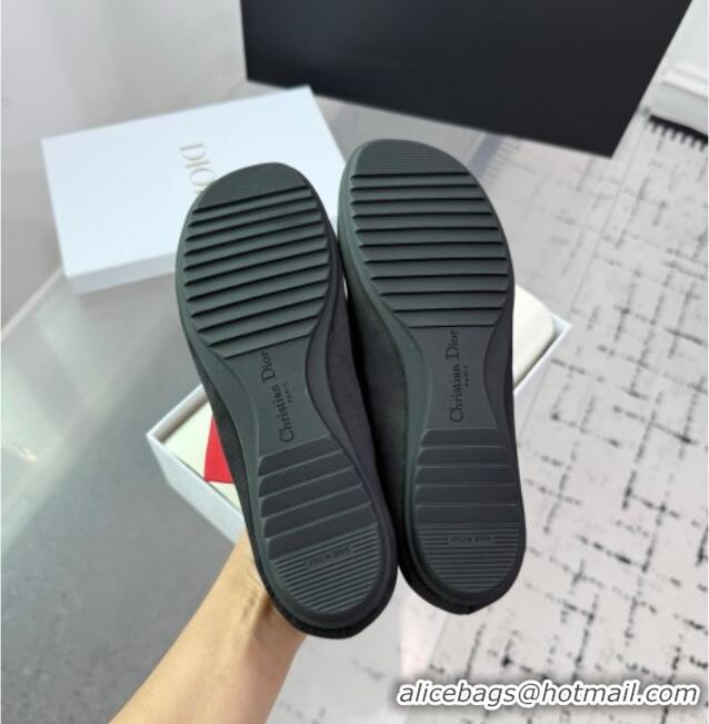 ​Discount Dior Shade Ballet Flats in Satin with Elastic Straps D0001 Black/Red 2025