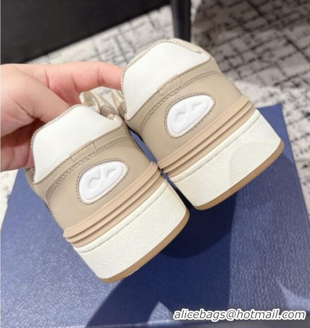 ​Spot Bulk Dior B57 Dribble Low-Top Sneakers in Smooth Calfskin with Beige and Black Dior Oblique Jacquard D0007 White/B