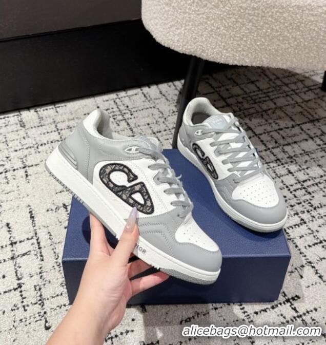 ​Discount Dior B57 Dribble Low-Top Sneakers in Smooth Calfskin with Beige and Black Dior Oblique Jacquard D0007 White/Gr