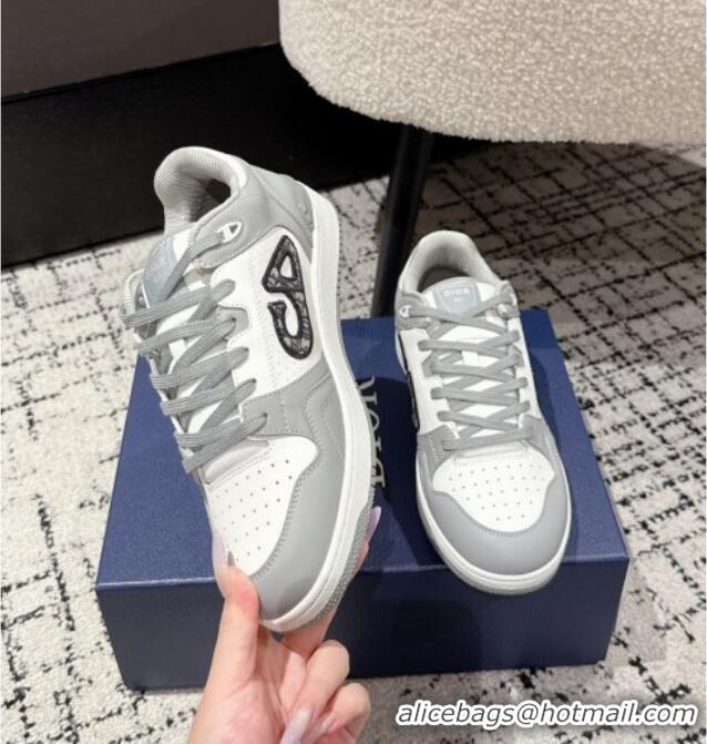 ​Discount Dior B57 Dribble Low-Top Sneakers in Smooth Calfskin with Beige and Black Dior Oblique Jacquard D0007 White/Gr