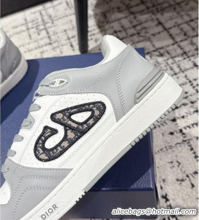 ​Discount Dior B57 Dribble Low-Top Sneakers in Smooth Calfskin with Beige and Black Dior Oblique Jacquard D0007 White/Gr