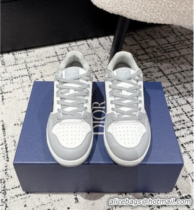 ​Discount Dior B57 Dribble Low-Top Sneakers in Smooth Calfskin with Beige and Black Dior Oblique Jacquard D0007 White/Gr