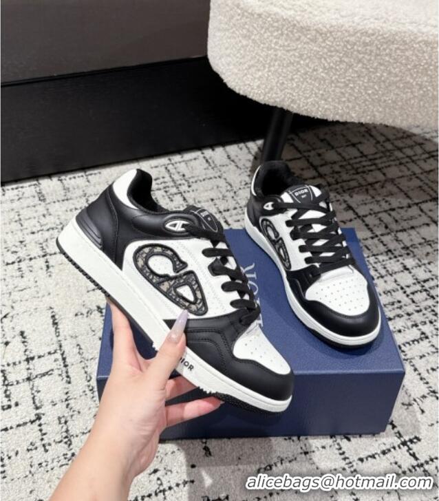 ​Buy Classic Dior B57 Dribble Low-Top Sneakers in Smooth Calfskin with Beige and Black Dior Oblique Jacquard D0007 White