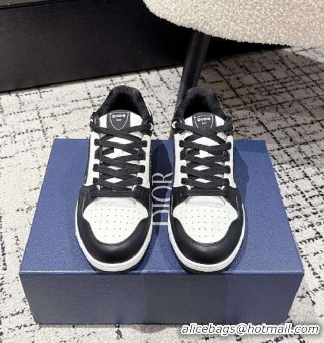 ​Buy Classic Dior B57 Dribble Low-Top Sneakers in Smooth Calfskin with Beige and Black Dior Oblique Jacquard D0007 White