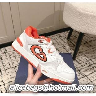 ​Hot Style Dior B57 Dribble Low-Top Sneakers in Calfskin Leather D008 White/Orange 2025