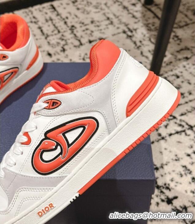 ​Hot Style Dior B57 Dribble Low-Top Sneakers in Calfskin Leather D008 White/Orange 2025