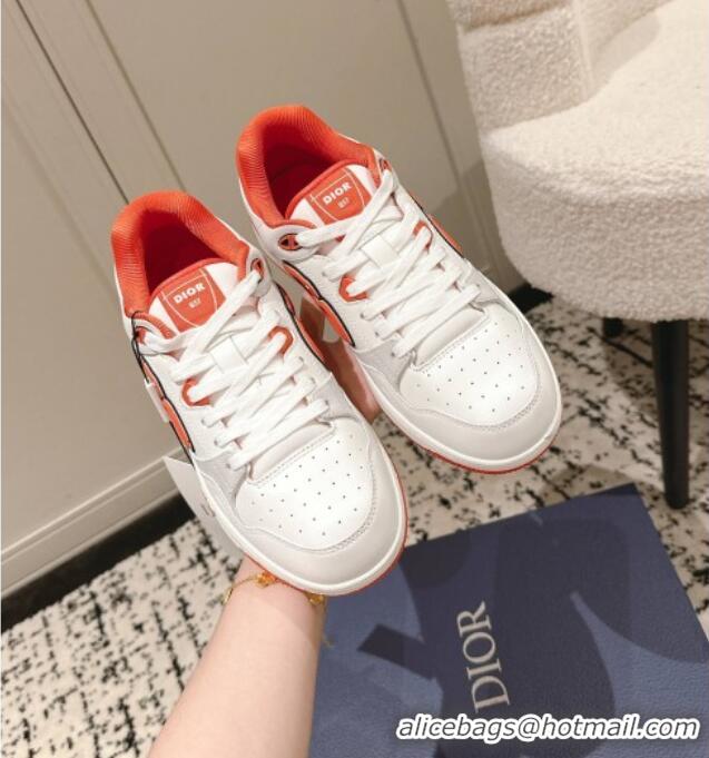 ​Hot Style Dior B57 Dribble Low-Top Sneakers in Calfskin Leather D008 White/Orange 2025