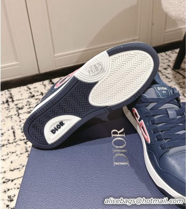 ​Spot Bulk Dior B57 Dribble Low-Top Sneakers in Calfskin Leather D008 Blue/Pink 2025