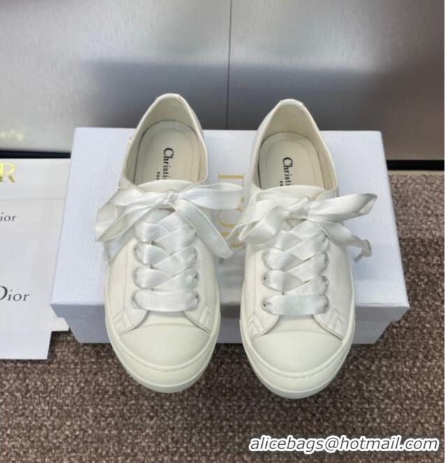 ​Low Cost Dior Dioriviera Dior Lucky Sneakers in Satin D0016 White 2025