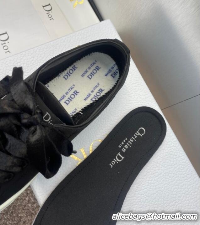 ​Good Quality Dior Dioriviera Dior Lucky Sneakers in Satin D0016 Black 2025