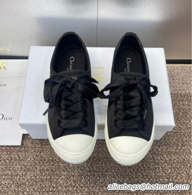 ​Good Quality Dior Dioriviera Dior Lucky Sneakers in Satin D0016 Black 2025