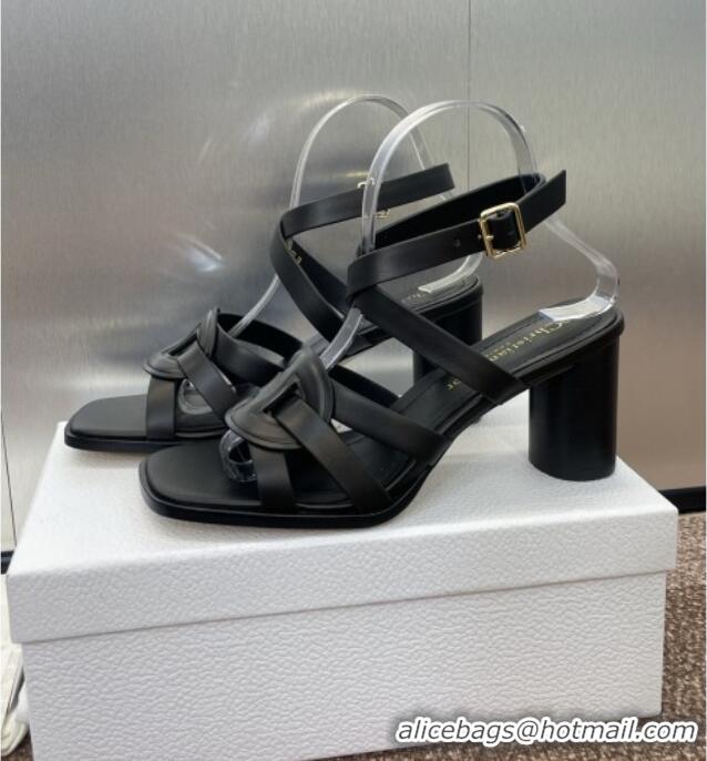 Best Grade Dior D-Club Heeled Sandals 8cm in Calfskin Leather D0028 Black 2025