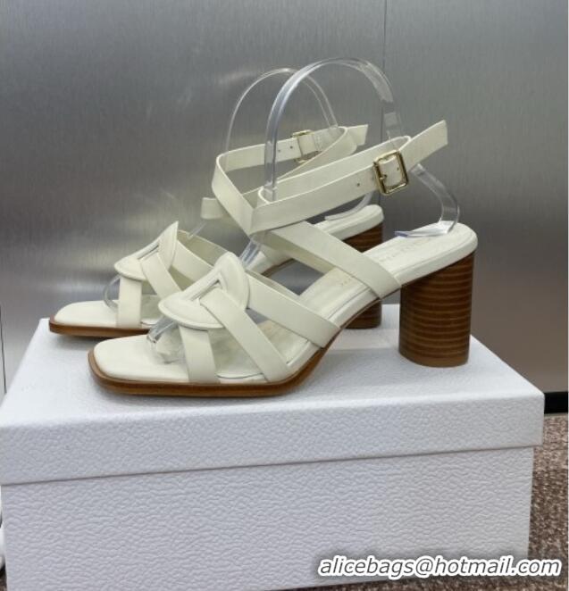 ​Top Design Dior D-Club Heeled Sandals 8cm in Calfskin Leather D0028 White 2025