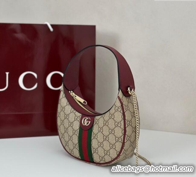 Original Cheap Gucci Ophidia GG Canvas small hobo shoulder bag 838463 Beige/Ancora Red 2025