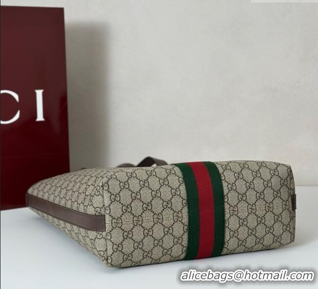 New Cheap Gucci Ophidia GG Canvas medium tote bag 834465 beige/Brown 2025
