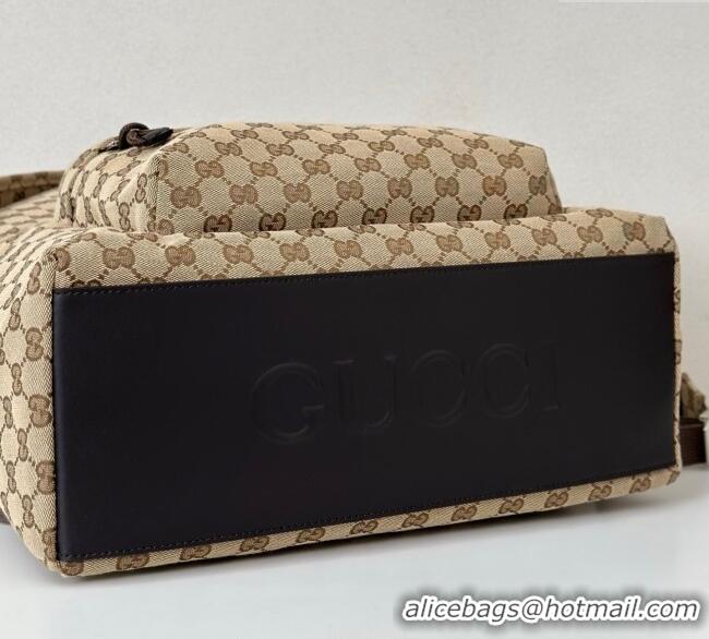Inexpensive Gucci GG canvas medium backpack bag 824624 Beige/brown 2025