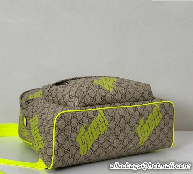 Classic Cheap Gucci Ophidia GG Canvas Medium backpack with print 834466 Beige/Green 2025
